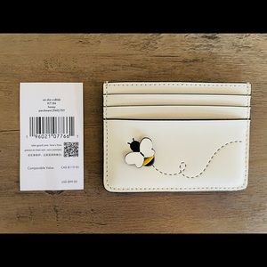 Kate spade bee card case wallet nwt
